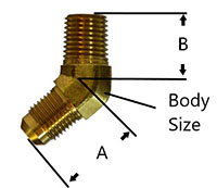 45 Degree Forged Elbow 37deg Diagram